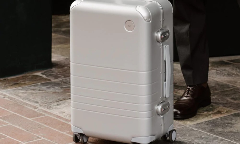 A view of the Monos Monos Hybrid Carry-on Plus suitcase.