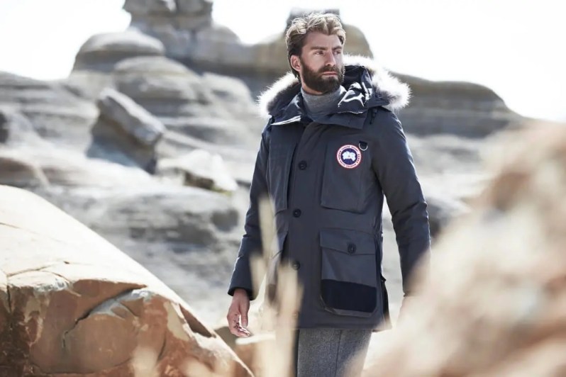 A man wearing a Canada Goose parka jacket.