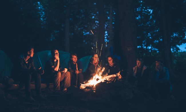 Camping around a fire